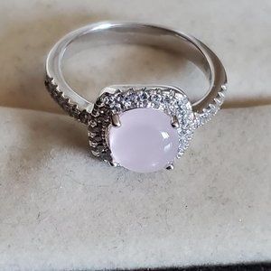 Pink Moonstone Size 5 Square Ring Style